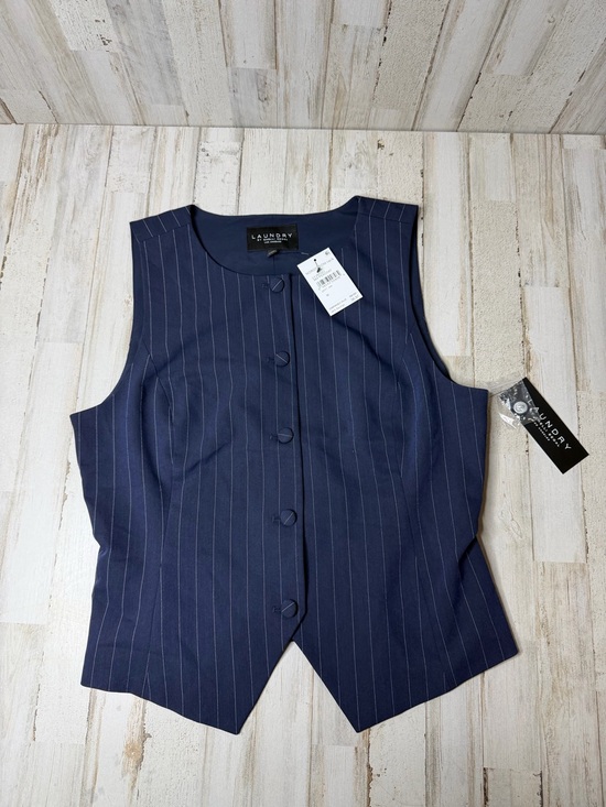 Laundry By Shelli Segal Tops - Laundry By Shelli Segal Navy Pinstripe Collarless Vest